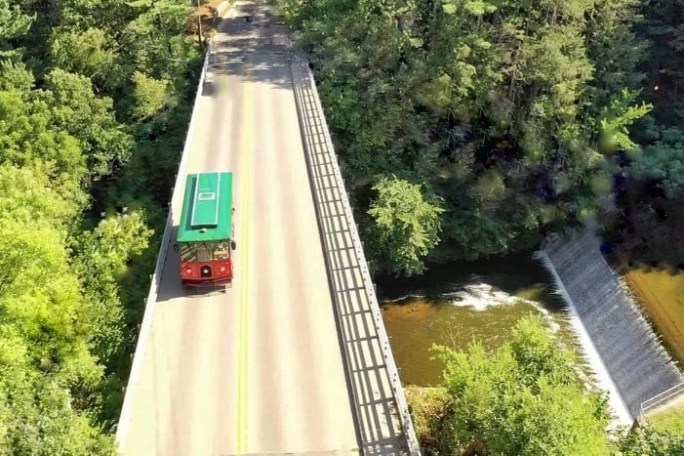 trolley on a bridge